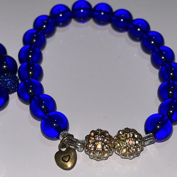 Blue Evil Eye & Heart Charm Bracelet Set - Picture 3 of 3